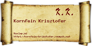 Kornfein Krisztofer névjegykártya